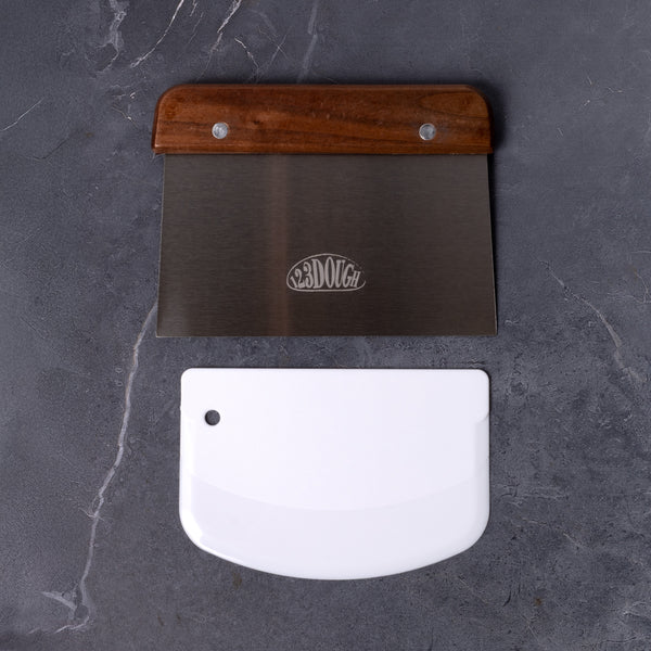 Stainless Steel + Plastic Dough Scraper Set – 123Dough