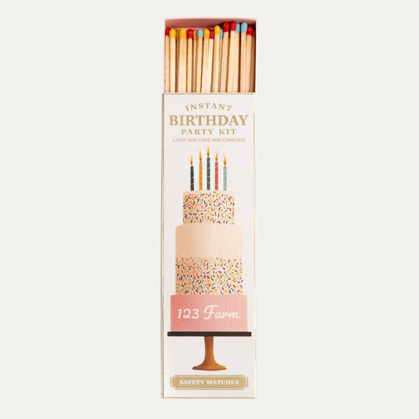 Birthday Party Extra-Long 8" Matchbox Set