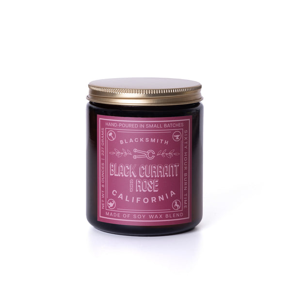 Candle - Blacksmith Label - Black Currant and Rose