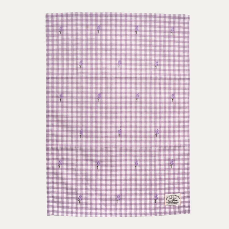 Embroidered Lavender Cotton-Linen Blend Napkin