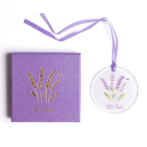 Glass Ornament - Lavender and Bee