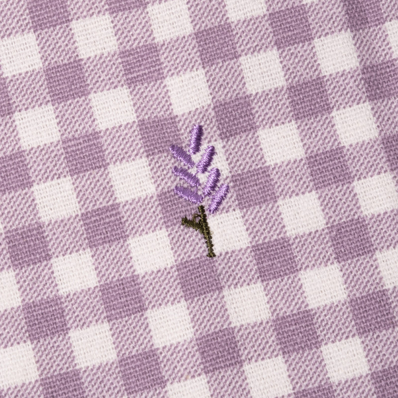 Embroidered Lavender Cotton-Linen Blend Napkin