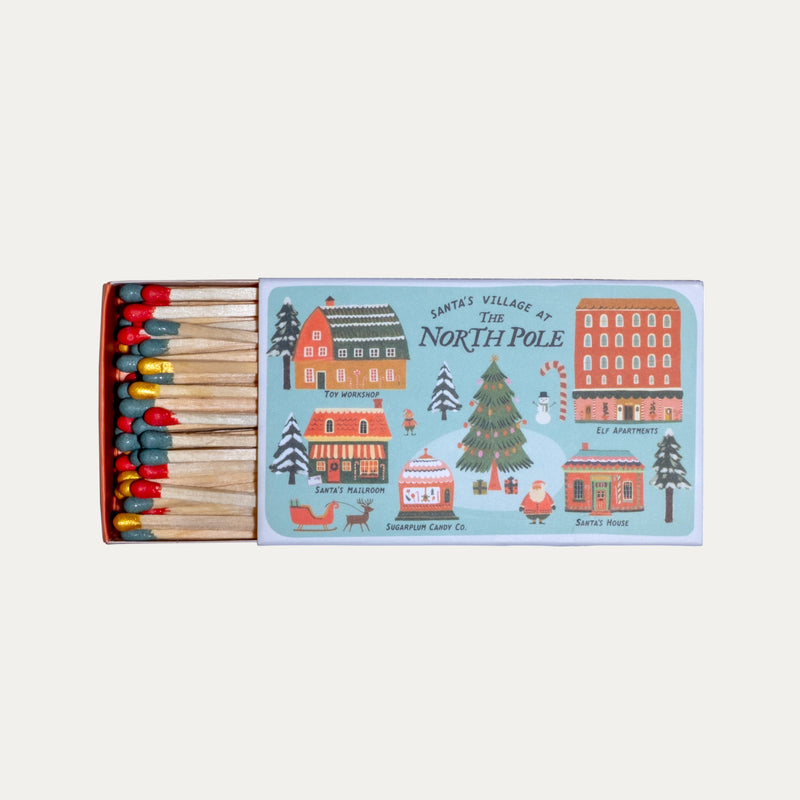 Santa Village Match Box - Long (3.78")